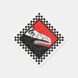 Servilleta De Papel Servilletas de tema musical rojo y negro