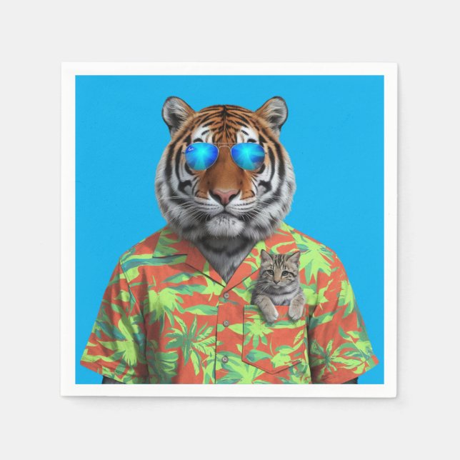 Servilleta De Papel Servilletas de Tigre y Atigrado (Anverso)