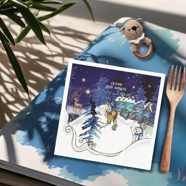 Servilleta De Papel Servilletas de torbellino para baby shower de Alde (https://www.zazzle.com/ice_blue_winter_village_baby_shower_swirl_napkins-256367924710080034)