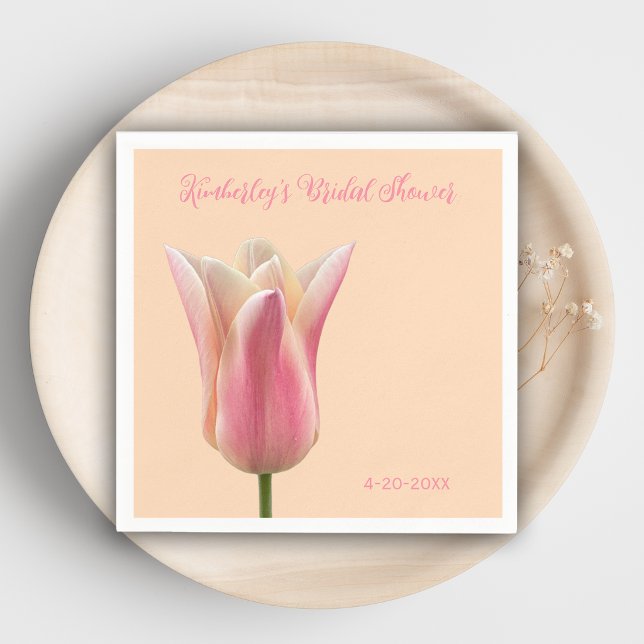 Servilleta De Papel Servilletas de tulipán rosa para fiesta de comprom (Subido por el creador)