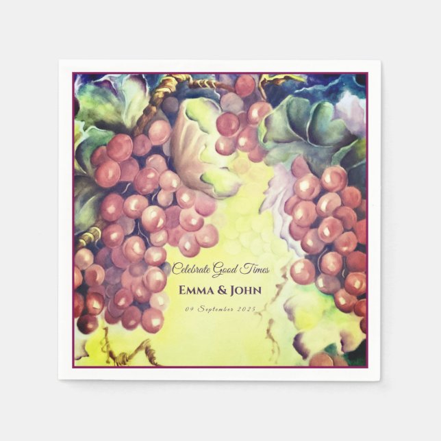 Servilleta De Papel Servilletas de Uvas de Viñedo — Cata de Vinos y Re (Anverso)