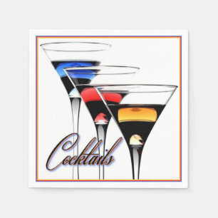 Servilleta De Papel Servilletas de vasos de cóctel coloridas