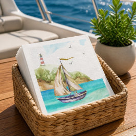 Servilleta De Papel Servilletas de velero en océano turquesa
