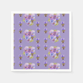 Servilleta De Papel Servilletas de viola violeta shabby pansy púrpura