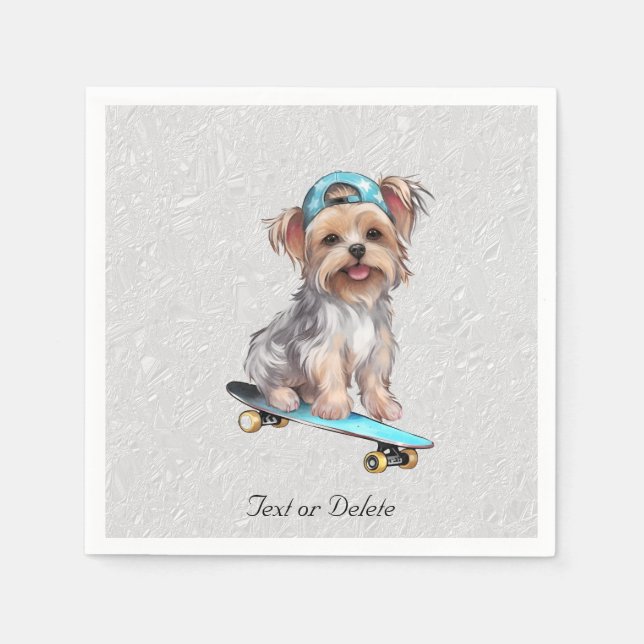Servilleta De Papel Servilletas de Yorkshire Terrier acuarela (Anverso)