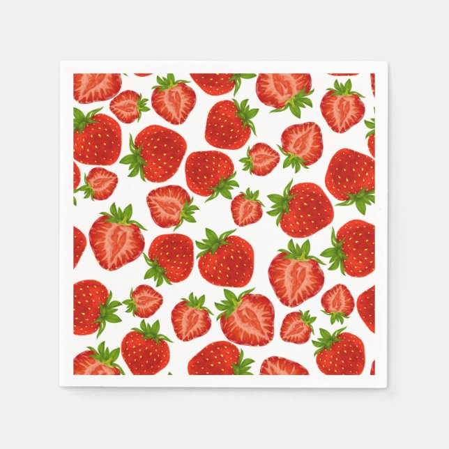 Servilleta De Papel Servilletas Decadentes de Postre de Fresas Fresas (Anverso)