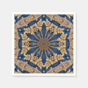 Servilleta De Papel Servilletas Decorativas Azul Dorado