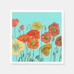 Servilleta De Papel Servilletas decorativas de amapola deslucida naran