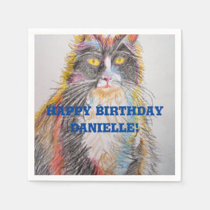 Servilleta De Papel Servilletas decorativas de animal gato esmoquin li