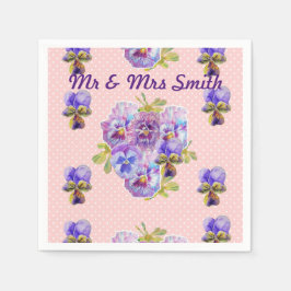Servilleta De Papel Servilletas decorativas de Pansy Shabby Chic con l