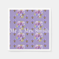 Servilletas decorativas moradas de pensamiento des
