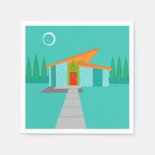 Servilleta De Papel Servilletas del cóctel de la casa del dibujo