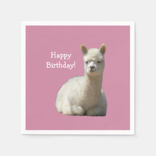 Servilleta De Papel Servilletas del cumpleaños de la alpaca