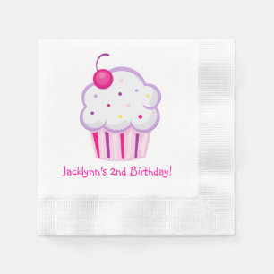 Servilleta De Papel Servilletas del cumpleaños del chica de la