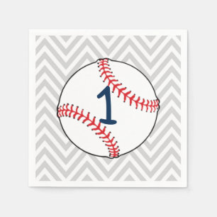 Servilleta De Papel Servilletas del cumpleaños del tema del béisbol