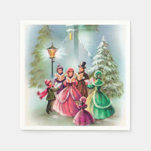 Servilleta De Papel Servilletas del fiesta de los Carolers del día de