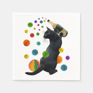 Servilleta De Papel Servilletas del fiesta del gato negro