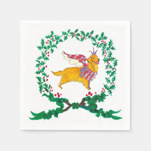 Servilleta De Papel Servilletas del navidad del golden retriever de