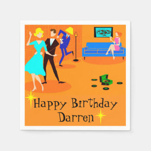 Servilleta De Papel Servilletas disponibles del cóctel retro del