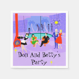 Servilleta De Papel Servilletas disponibles del cóctel tropical retro