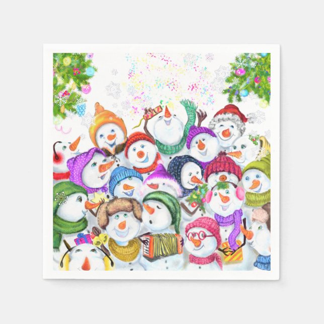 Servilleta De Papel Servilletas divertidas de Navidad con fiesta de mu (Anverso)