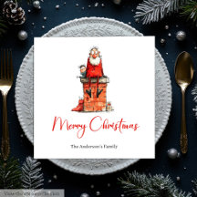 Servilletas divertidas de Santa personalizadas par