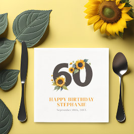 Servilleta De Papel Servilletas Elegantes de Girasol para Cumpleaños 6