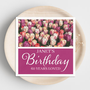 Servilleta De Papel Servilletas Elegantes de Tulipán para Cumpleaños 6