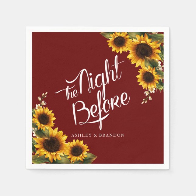 Servilleta De Papel Servilletas Elegantes Girasoles La Noche Antes (Anverso)