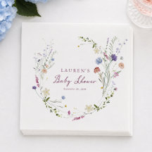 Servilletas Elegantes para Baby Shower de Flores S