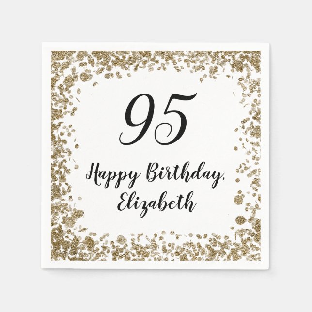Servilleta De Papel Servilletas elegantes para cumpleaños 95 con lente (Anverso)
