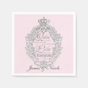 Servilleta De Papel Servilletas Elegantes Rosadas de Boda Vintage de C