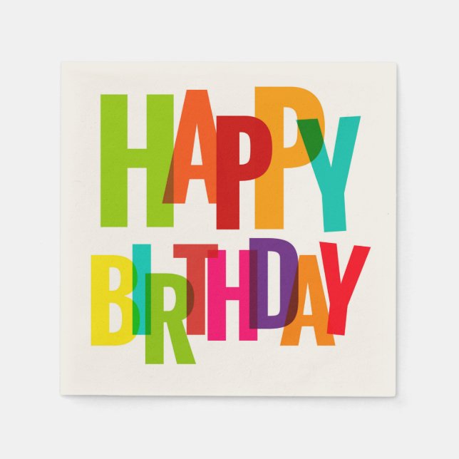 Servilleta De Papel Servilletas Feliz Cumpleaños (Anverso)