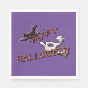Servilleta De Papel Servilletas Feliz Halloween de Bruja y Fantasma Es