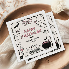 Servilleta De Papel Servilletas Feliz Halloween Dibujadas a Mano