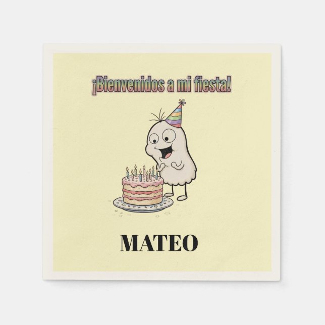 Servilleta De Papel Servilletas Fiesta Cumpleaños Loop Paper Napkins (Anverso)