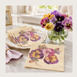 Servilleta De Papel Servilletas Florales de Pensamiento Suave | Diaria