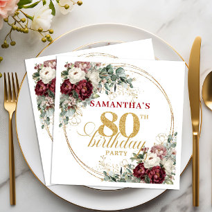 Servilleta De Papel Servilletas Florales Granates Opulentas para Cumpl