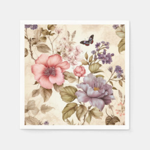 Servilleta De Papel Servilletas Florales Rosa Purpura Vintage