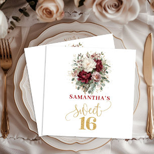 Servilleta De Papel Servilletas Florales Rosa Vino Dulces 16 Romántica