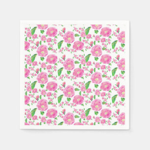 Servilleta De Papel Servilletas florales rosadas Ditzy elegantes