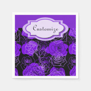 Servilleta De Papel Servilletas Florales Rosas Purpura Encantamiento