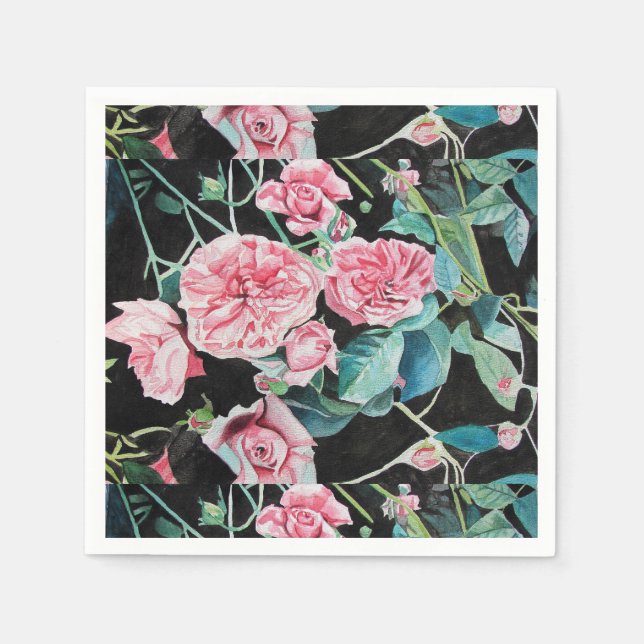 Servilleta De Papel Servilletas florales Shabby Chic Rosa (Anverso)