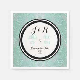 Servilleta De Papel Servilletas florales verdes verde azuladas de la