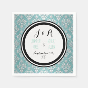 Servilleta De Papel Servilletas florales verdes verde azuladas de la