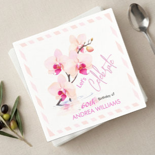Servilleta De Papel Servilletas FR para 60 cumpleaños con flor de orqu