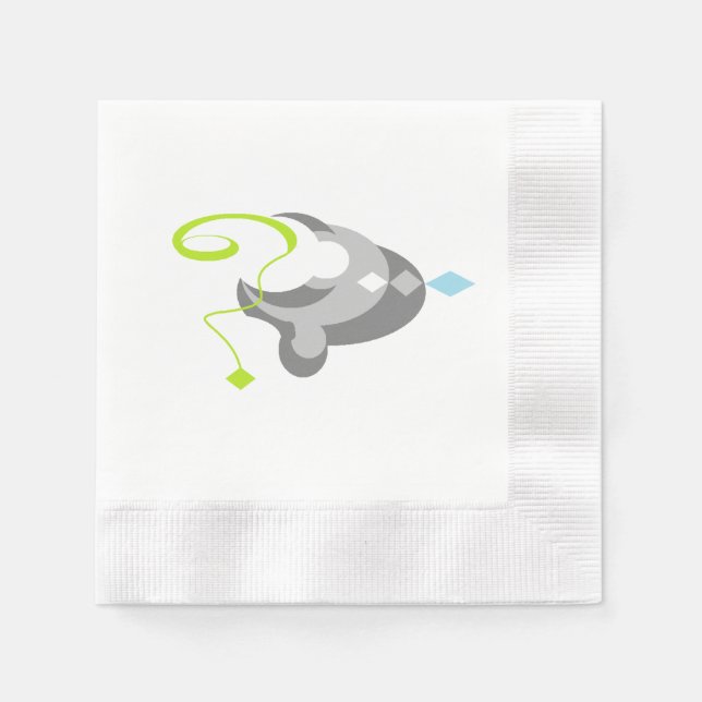Servilleta De Papel Servilletas Geométricas Modernas Futuristas (Anverso)