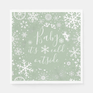 Servilleta De Papel Servilletas gris verdoso Baby It's Cold Outside