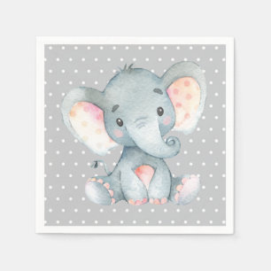 Servilleta De Papel Servilletas grises para Baby Shower de Elefante