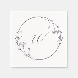 Servilleta De Papel Servilletas Iniciales para la Recepción de Boda